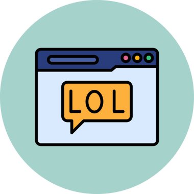 Beyaz Arkaplanda İzole Edilmiş Vektör Simgesi Lol Konuşma Kabarcığı ile Meme  