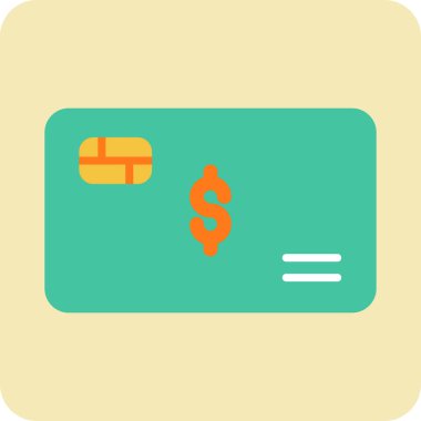 Banka kredi kartı simgesi vektör illüstrasyonu