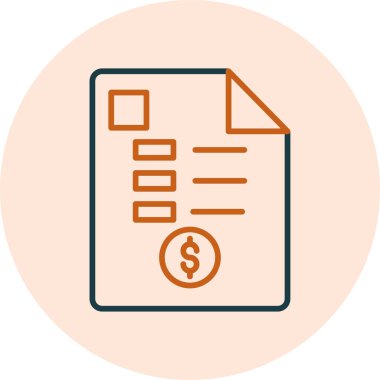 iş makbuzu simgesi, vektör illüstrasyonu