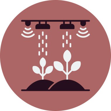 Kişisel ve ticari amaçlar için kullanılabilir akıllı bir çiftlik simgesinin renkli çizimi.