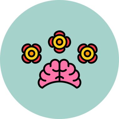 Beyin. Web simgesi basit illüstrasyon