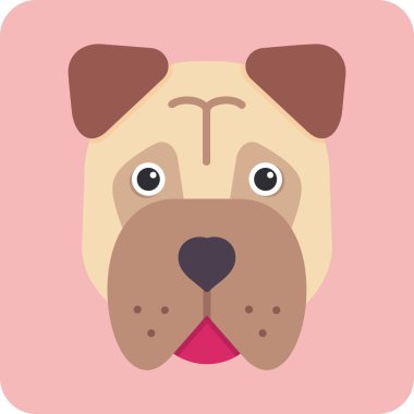 Hayvan Bullmastiff köpek simgesi vektör çizimi