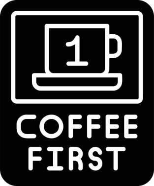 ilk kahve simgesi vektör illüstrasyonu