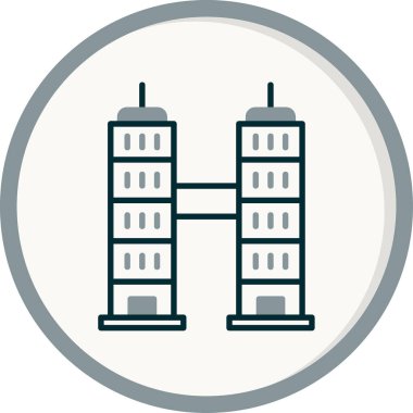 Şehir manzarası web simgesi, basit vektör illüstrasyonu