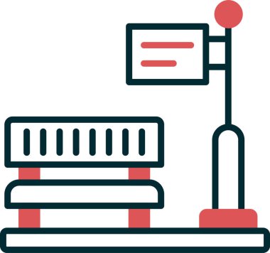 Tren durağı. Web simgesi basit illüstrasyon 