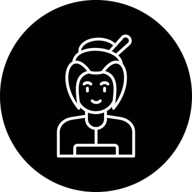 Kadın. Web simgesi basit illüstrasyon