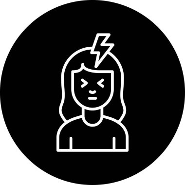 kızgın kadın simgesi, vektör illüstrasyonu 