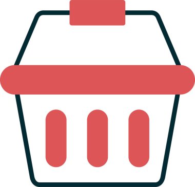 Alışveriş sepeti ikonu vektör illüstrasyonu