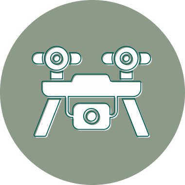 Drone simgesi, vektör illüstrasyonu basit tasarım