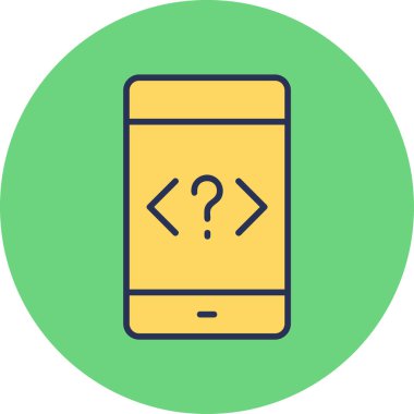 Akıllı telefon simgesinin basit tasarımı, vektör biçimi illüstrasyonu