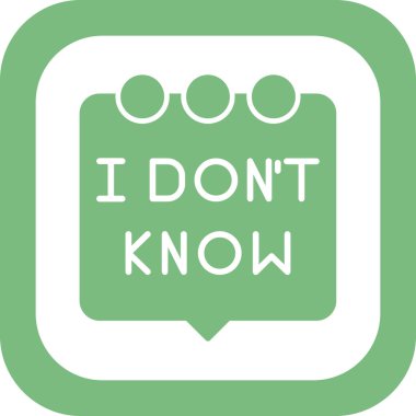 Konuşma balonu ikonu vektör illüstrasyonunu bilmiyorum 