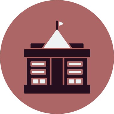 Hükümet binası simgesi, vektör illüstrasyonu