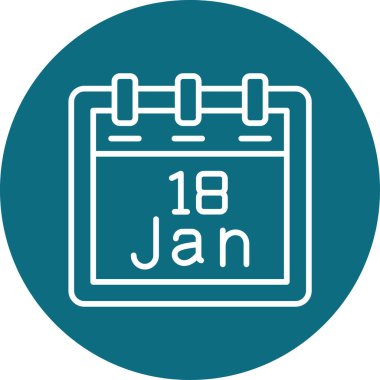 Ocak takvim simgesi tasarımı, web illüstrasyonu