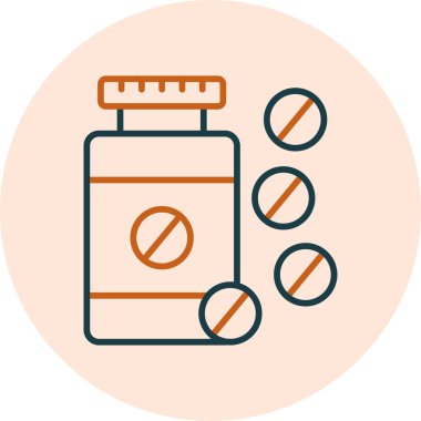 Aspirin hapları şişe ikon vektör çizimi