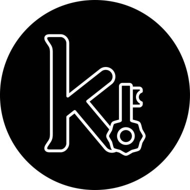 Küçük harf k 'nin vektör çizimi     