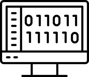 İkili Kod, Web simgesi basit illüstrasyon