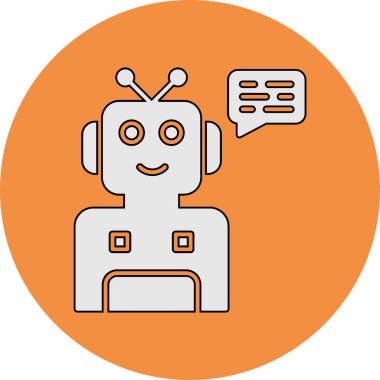 robot. Web simgesi basit illüstrasyon 