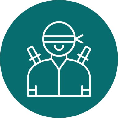 Ninja Adam simgesi vektör illüstrasyonu 