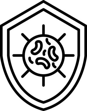 Basit Bakteri illüstrasyonunun vektör simgesi