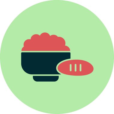 Karbonhidrat ikonlu yemekler, vektör çizimi basit tasarım