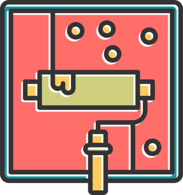 Web simgesi boyanıyor, vektör illüstrasyonu