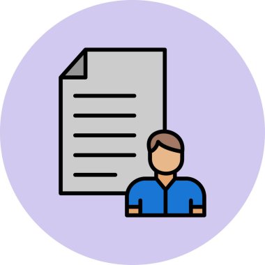 Bir vektör biçiminde gösterilen modern kullanıcı veri simgesi.