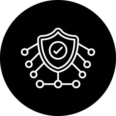 ağ koruması siber güvenlik ikon vektör çizimi 