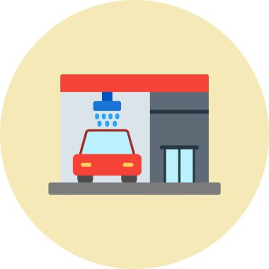 Araba yıkama. Web simgesi basit illüstrasyon