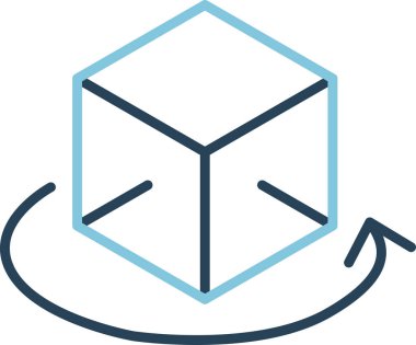 Döndürme. Web simgesi basit illüstrasyon