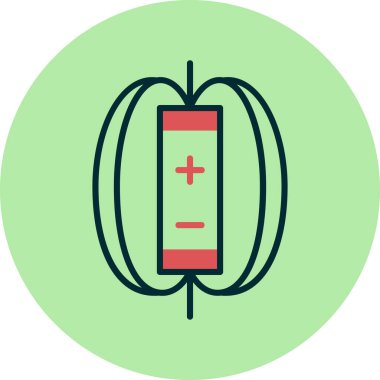 Manyetik Alan simgesi vektör illüstrasyonu 