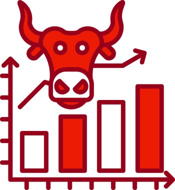 Boğa grafiği Borsa simgesi, basit illüstrasyon 