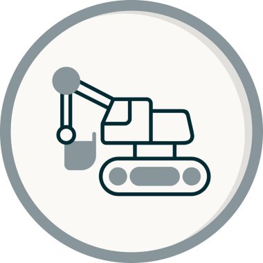 Kazı düz simgesi, vektör illüstrasyonu