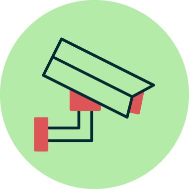 Kapalı devre televizyon. Web simgesi basit illüstrasyon 