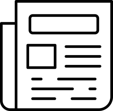 Basit Gazete simgesinin vektör illüstrasyonu