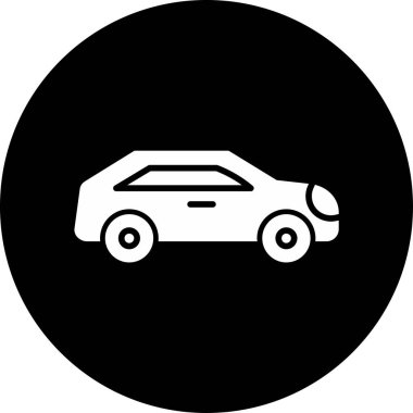 Vektör araba simgesi, temiz ve basit illüstrasyon.