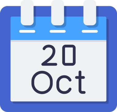 Ekim takvim simgesi tasarımı, web illüstrasyonu