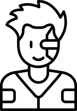 Siberpunk Google kullanarak erkek karakterin temel doğrusal sanatı