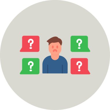 Soru web simgesi, vektör illüstrasyonu 