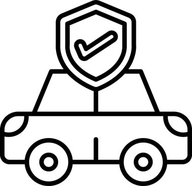 araba sigortası simgesi, vektör illüstrasyonu 