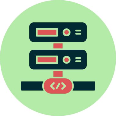 Arka uç. Web simgesi vektör illüstrasyonu