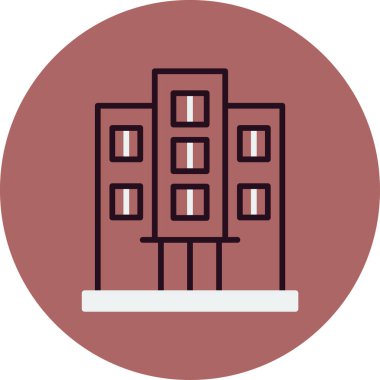 Otel binası simgesi, vektör illüstrasyonu