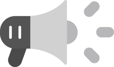 megafon hoparlörü simgesi, basit vektör illüstrasyonu 