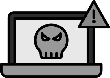 siber saldırı simgesi vektör illüstrasyonu