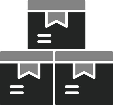 Kutular kargo simgesi vektör illüstrasyonu gönderiliyor 