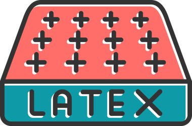 Latex Mattress Modern Simge, Beyaz Arkaplan Vektör İllüstrasyonu 