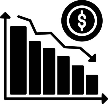 İflas simgesinin web tasarımı için soyut renk vektör çizimi