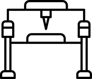 3d yazıcı simgesi, beyaz arkaplanda vektör illüstrasyonu