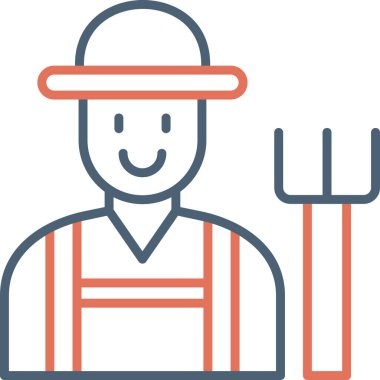 çiftçi ikonu vektör illüstrasyonu 