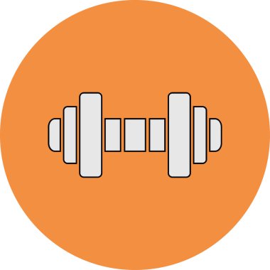 Dayanıklılık, spor salonu halteri. Web simgesi basit illüstrasyon 
