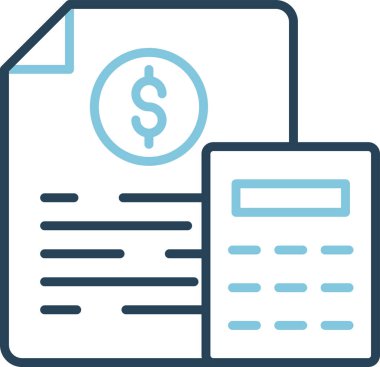 Basit muhasebe düz simgesi vektör illüstrasyonu.